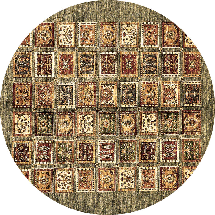 Round Abstract Brown Modern Rug, abs367brn