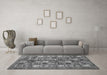 Machine Washable Abstract Gray Modern Rug in a Living Room,, wshabs367gry