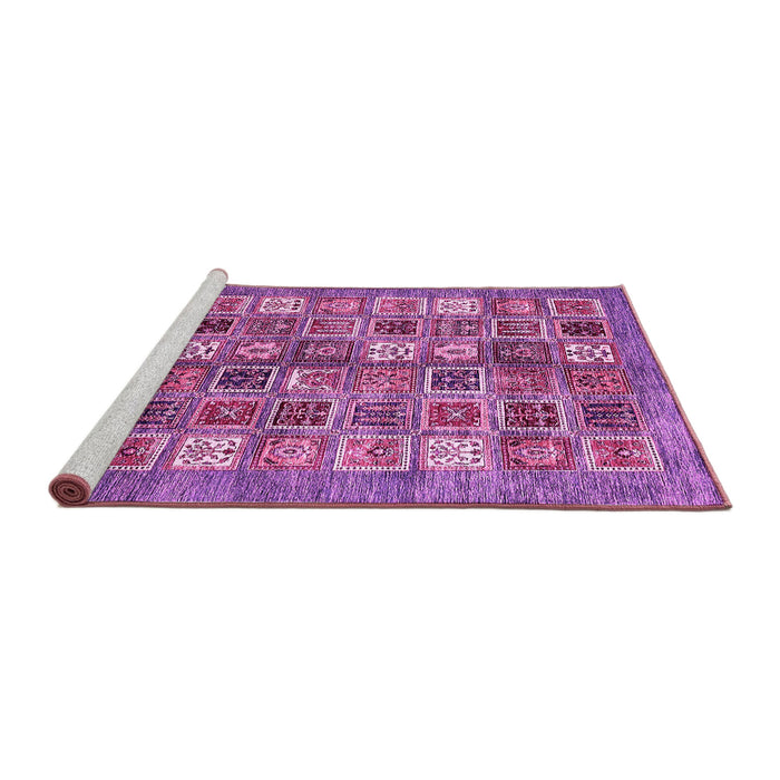 Sideview of Machine Washable Abstract Pink Modern Rug, wshabs367pnk