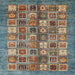 Square Abstract Dark Brown Modern Rug, abs367