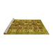 Sideview of Machine Washable Abstract Yellow Modern Rug, wshabs367yw