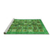 Sideview of Machine Washable Abstract Green Modern Area Rugs, wshabs367grn