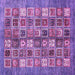 Square Machine Washable Abstract Purple Modern Area Rugs, wshabs367pur