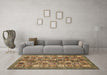 Machine Washable Abstract Brown Modern Rug in a Living Room,, wshabs367brn