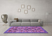 Machine Washable Abstract Purple Modern Area Rugs in a Living Room, wshabs367pur