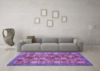 Machine Washable Abstract Purple Modern Rug, wshabs367pur