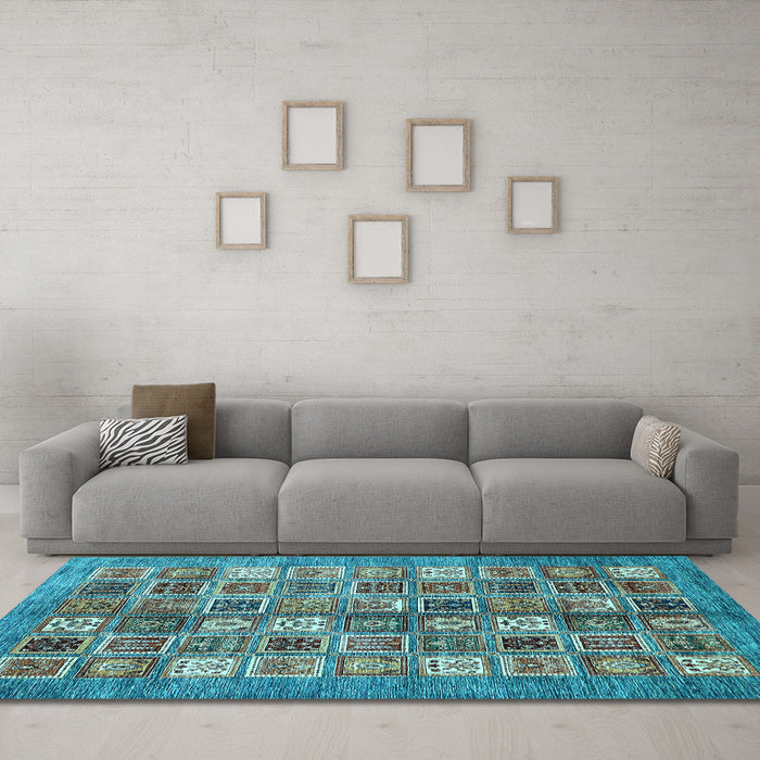 Machine Washable Abstract Light Blue Modern Rug in a Living Room, wshabs367lblu