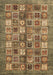 Machine Washable Abstract Brown Modern Rug, wshabs367brn