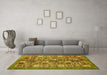 Machine Washable Abstract Yellow Modern Rug in a Living Room, wshabs367yw