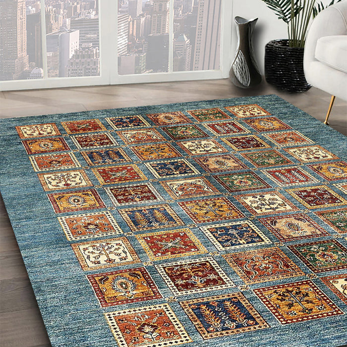 Abstract Dark Brown Modern Rug in Family Room, abs367