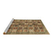 Sideview of Machine Washable Abstract Brown Modern Rug, wshabs367brn