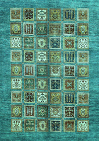 Abstract Turquoise Modern Rug, abs367turq