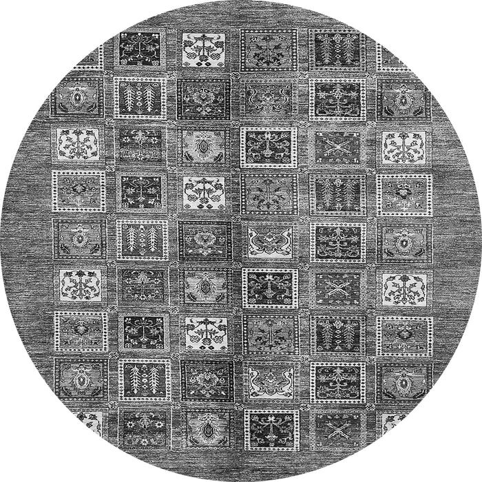 Round Machine Washable Abstract Gray Modern Rug, wshabs367gry