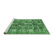 Sideview of Machine Washable Abstract Emerald Green Modern Area Rugs, wshabs367emgrn