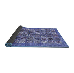 Sideview of Abstract Blue Modern Rug, abs367blu