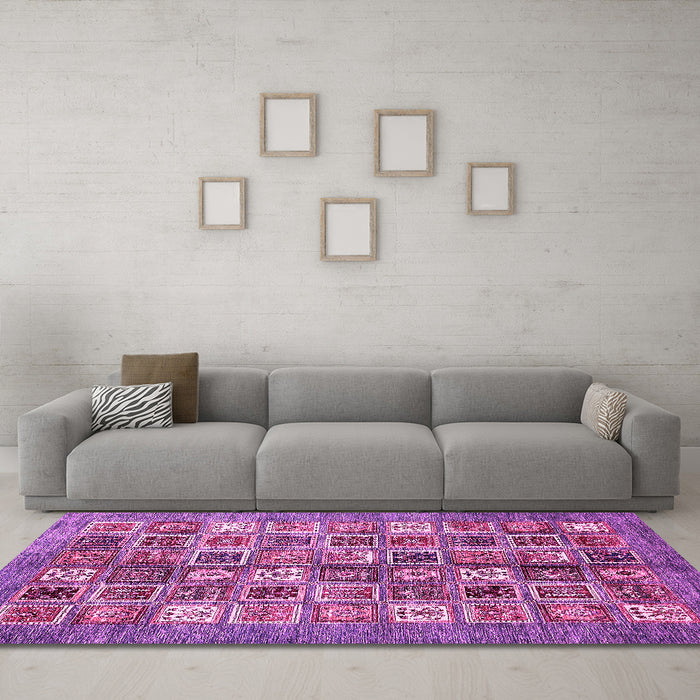 Machine Washable Abstract Pink Modern Rug in a Living Room, wshabs367pnk