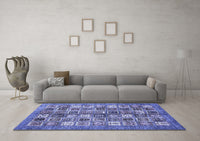 Machine Washable Abstract Blue Modern Rug, wshabs367blu