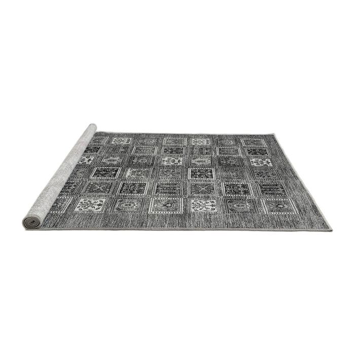 Sideview of Machine Washable Abstract Gray Modern Rug, wshabs367gry