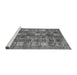 Sideview of Machine Washable Abstract Gray Modern Rug, wshabs367gry