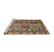 Sideview of Machine Washable Abstract Red Brown Rug, wshabs368