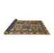 Sideview of Abstract Red Brown Modern Rug, abs368