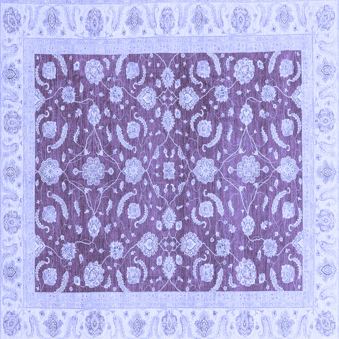 Square Machine Washable Oriental Blue Traditional Rug, wshabs3680blu