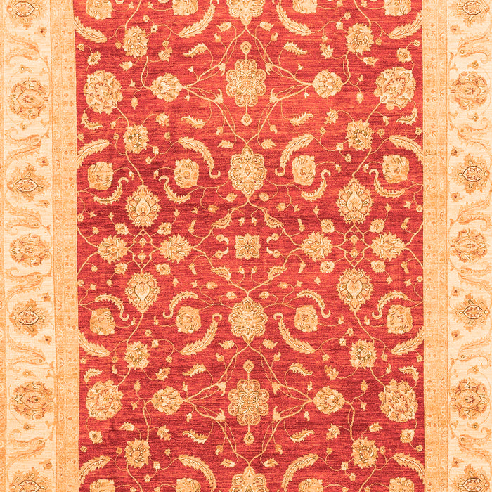 Machine Washable Oriental Orange Traditional Area Rugs, wshabs3680org
