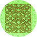 Round Oriental Green Traditional Rug, abs3680grn