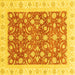 Square Machine Washable Oriental Yellow Traditional Rug, wshabs3680yw