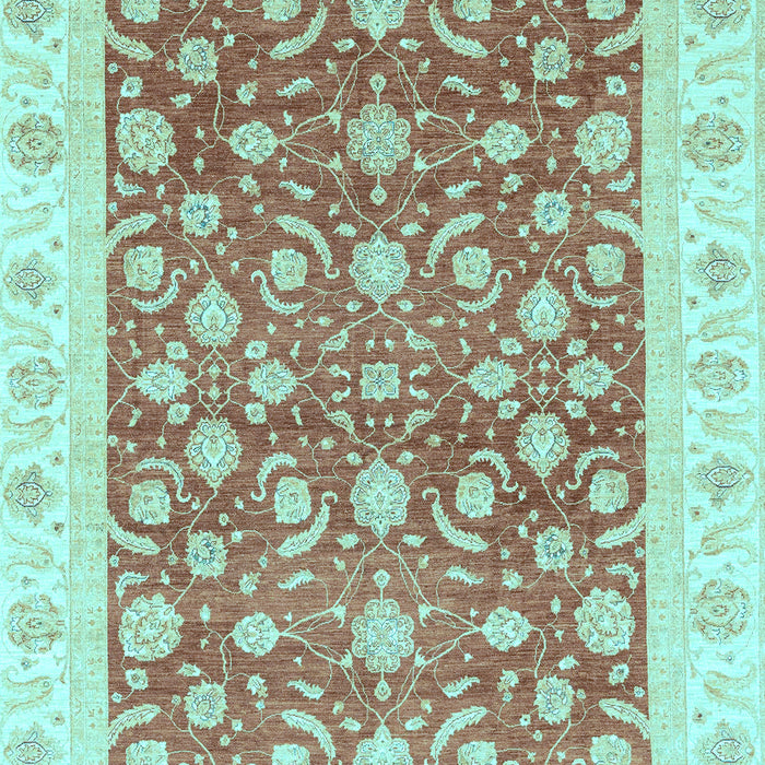 Machine Washable Oriental Light Blue Traditional Rug, wshabs3680lblu