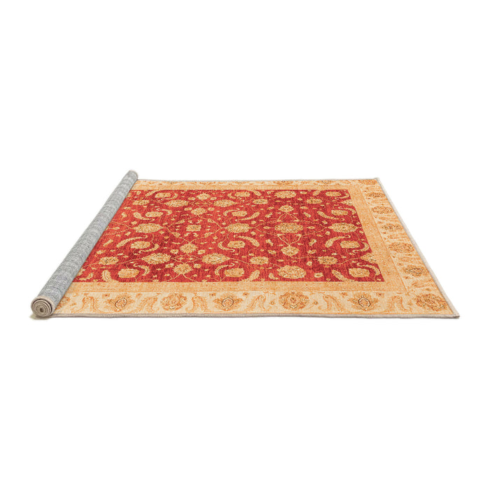 Sideview of Machine Washable Oriental Orange Traditional Area Rugs, wshabs3680org