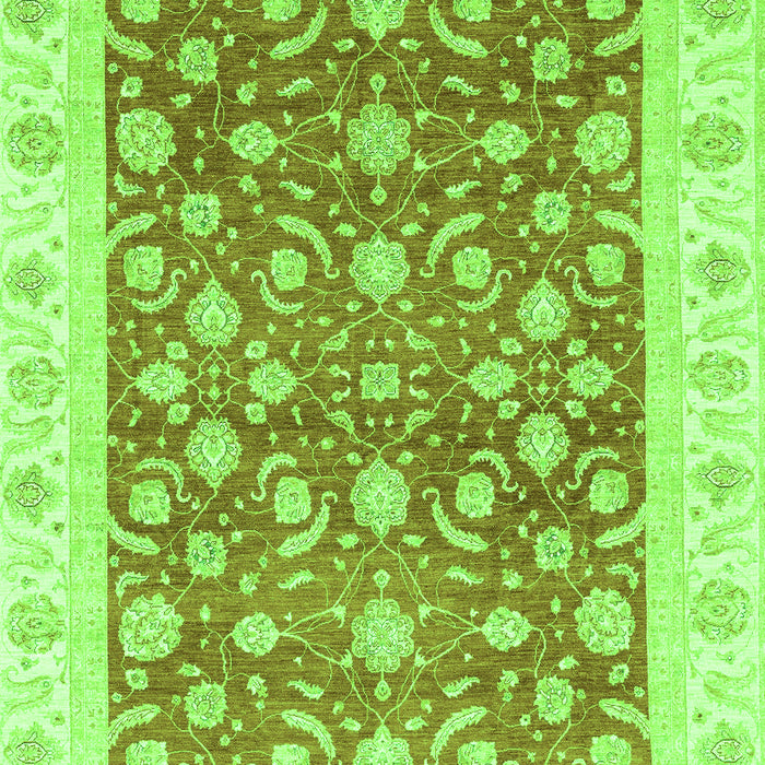 Machine Washable Oriental Green Traditional Area Rugs, wshabs3680grn