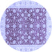 Round Oriental Blue Traditional Rug, abs3680blu