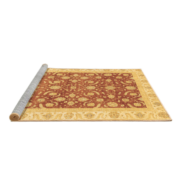 Sideview of Machine Washable Oriental Brown Traditional Rug, wshabs3680brn