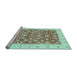 Sideview of Machine Washable Oriental Light Blue Traditional Rug, wshabs3680lblu