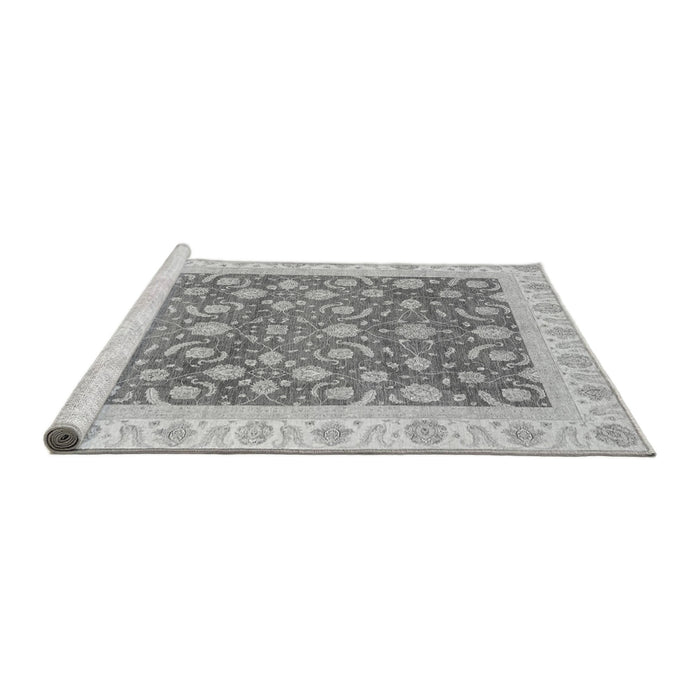 Sideview of Machine Washable Oriental Gray Traditional Rug, wshabs3680gry