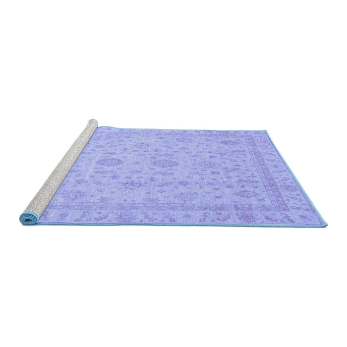 Sideview of Machine Washable Oriental Blue Traditional Rug, wshabs3681blu