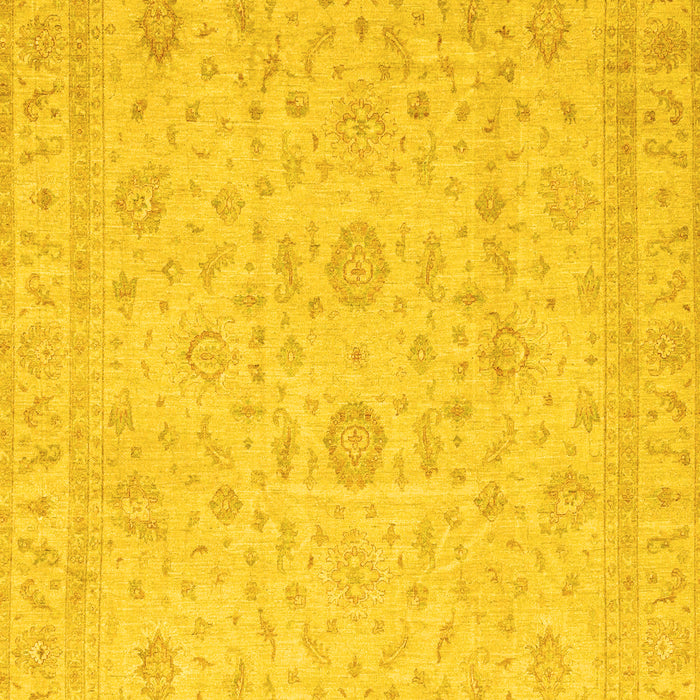 Machine Washable Oriental Yellow Traditional Rug, wshabs3681yw