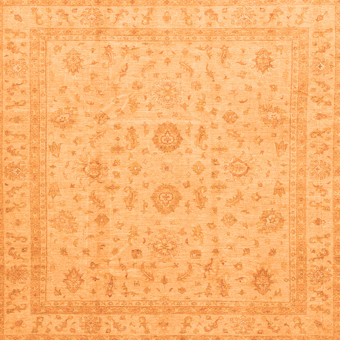 Square Machine Washable Oriental Orange Traditional Area Rugs, wshabs3681org