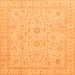 Square Machine Washable Oriental Orange Traditional Area Rugs, wshabs3681org