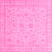 Square Oriental Pink Traditional Rug, abs3681pnk