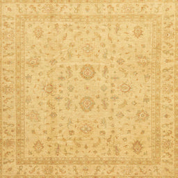 Square Abstract Orange Oriental Rug, abs3681