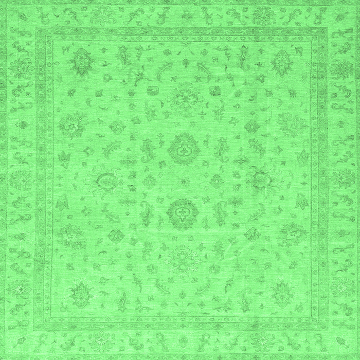 Square Oriental Emerald Green Traditional Rug, abs3681emgrn
