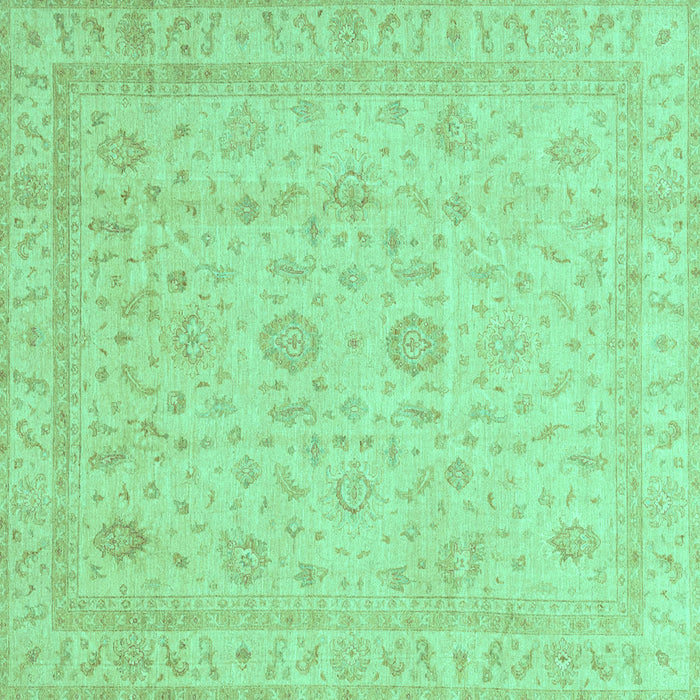 Square Machine Washable Oriental Turquoise Traditional Area Rugs, wshabs3681turq