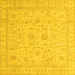 Square Oriental Yellow Traditional Rug, abs3681yw