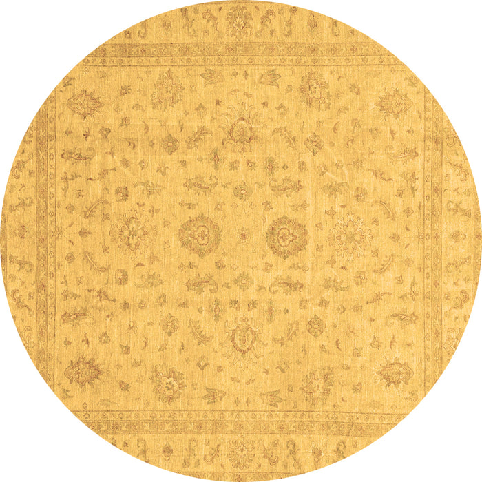 Round Oriental Brown Traditional Rug, abs3681brn