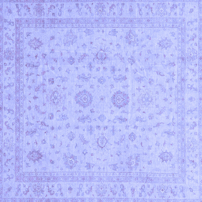 Square Machine Washable Oriental Blue Traditional Rug, wshabs3681blu