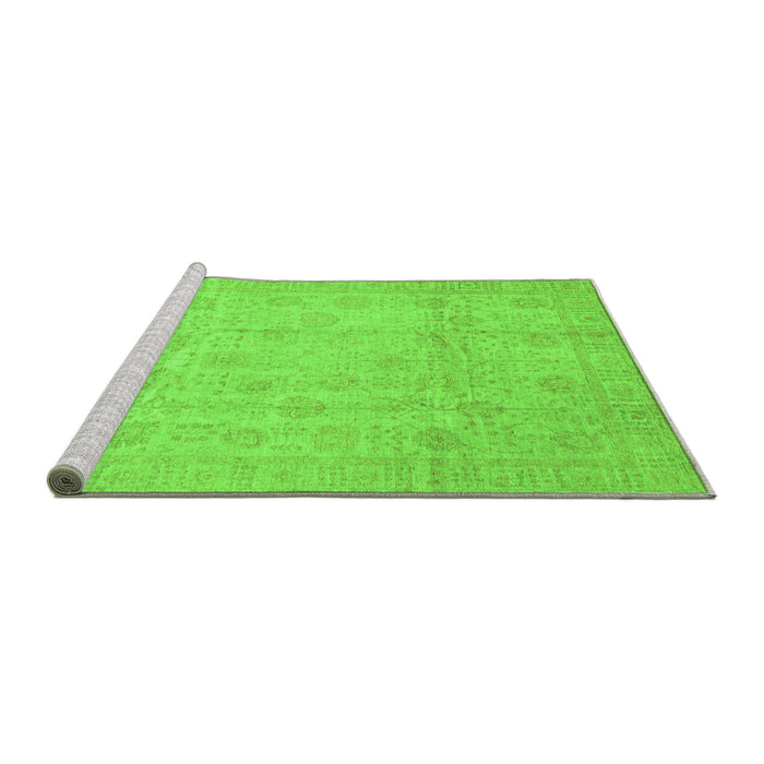 Sideview of Machine Washable Oriental Green Traditional Area Rugs, wshabs3682grn