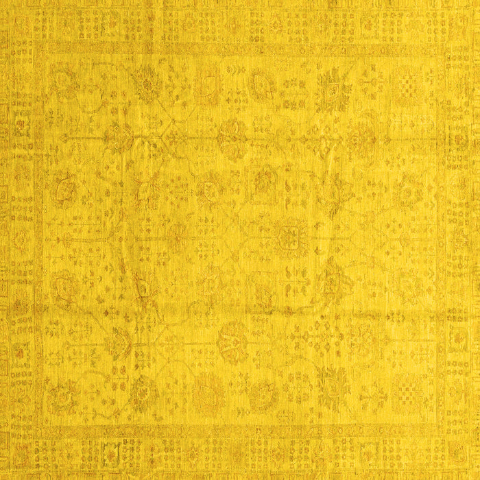 Square Oriental Yellow Traditional Rug, abs3682yw