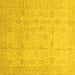 Square Oriental Yellow Traditional Rug, abs3682yw